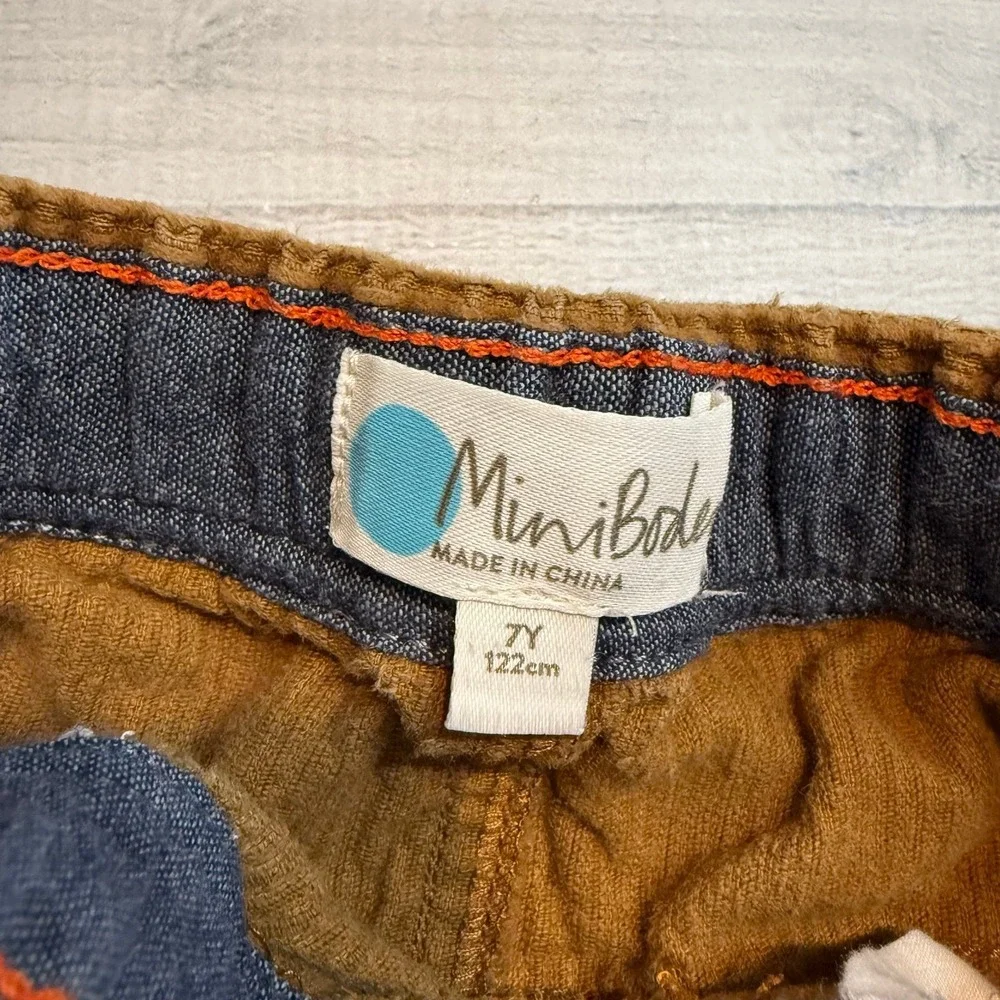 Mini Boden tan brown corduroy pull‎ on pants 7 years